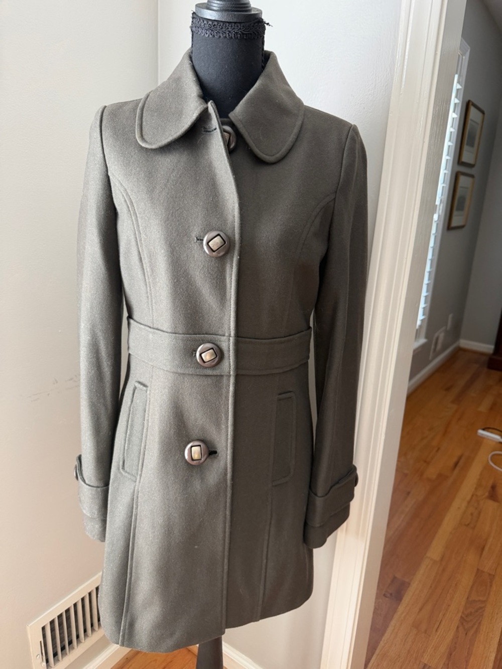 Tulle Olive Green Tailored Trench Coat